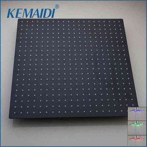 KEMAIDI Black LED Square Rain Stainless Steel Shower Head 8~20 Inch Ultrathin Choice Bathroom Wall & Ceiling Mounted H1209