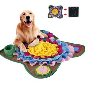 Pet Dog Snifille Mata Kolorowe Nose Zapach Szkolenie Wąchanie Pad Puzzle Zabawki Slow Feeding Mats Dozownik żywności Dywan 211111