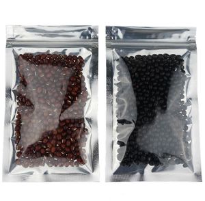 100 pcs / lote plástico folha de alumínio resealable zipper embalagem saco de alimentos secos bolsa de armazenamento auto selo símbolo à prova de sacos