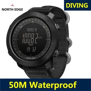 Armbandsur Herr Big Diver Watch Sport Digital Dykning Simma Army Militär Klockor Utomhus Kompass Vattentät 50m Herr 2021