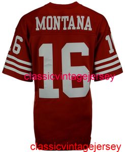 Zszyte mężczyźni kobiety młodzież Joe Montana #16 1990 Jersey Hafdery Niestandardowy numer nazwy xs-5xl 6xl