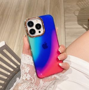 Capas telefônicos de Aurora de gradiente para iPhone 13 11 pro máximo 12 mini xs xr x capa protetora de arco-íris bonito