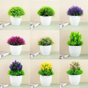 Decorative Flowers & Wreaths 1pc Artificial Plants Green Bonsai Small Tree Pot Fake Flower Potted Ornaments For Home Garden Party Craft Plan