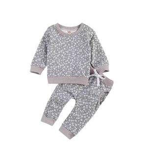 0-24m outono primavera toddler nascido bebê menina roupa conjunto flor infantil manga longa tops calças roupas trajes 210515