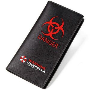 Danger wallet Umbrella purse Warning Photo money bag Game leather billfold Print notecase