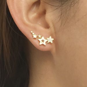 Simple Stylish Star Women Ear Cuff Shiny White Crystal Exquisite Versatile Female Drop Earring Fashion Jewelry