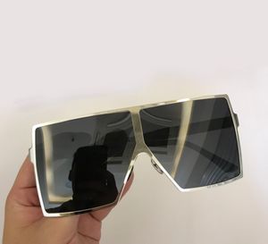 182 Square Oversize Sunglasses for Women Silver Gray Lens Men Fashion Glasses Shades Eyewear Gafas de Sol with Box