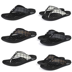 Luxo desenhista chinelos mayari grade padrão homens negros brancos marrom sandálias de couro genuíno sapatos casuais de massagem plana praia flip flops