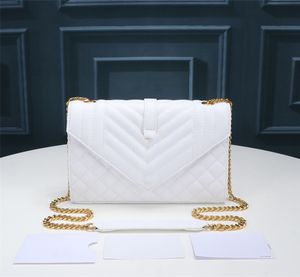 Bolsa de envelope pequeno bolsa de bolsa sacos de couro genuíno O caviar com padrão V-padrão e diamante diagonal único lado traseiro de volta grandes bolsas de grande capacidade tamanho 21cm 6 Cores