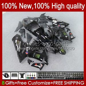 Full Fairings för Kawasaki Ninja ZX600C ZX-600 ZX 6R 600c 6 R ZX636 05-06 Bodywork 7NO.28 ZX-636 600 CC ZX6R 05 06 ZX600 ZX 636 ZX-6R 2005 2006 OEM Bodys Kit Svart glänsande