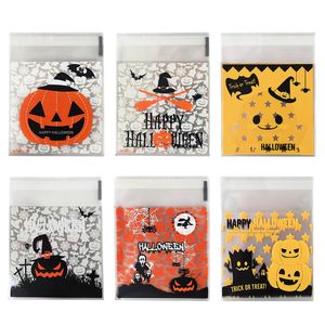 Toys 100pcs Happy Halloween Candy Bag Gift Cookie Biscuits Snack Plastic Packaging Bags Party Decoration Supplies