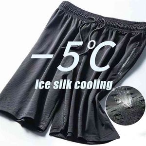 Homens de verão Gelo Seda Calças Casuais Ultra-fino Esportes Rápida Secagem Respirável Ar condicionado Grande tamanho para 210716
