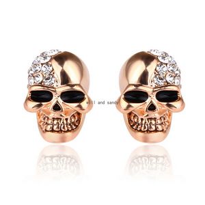 Crystal Skull örhängen Stud Men Kvinnor Vintage Punk Zircon Diamond Studs Ear Rings Fashion Piercing Smycken Will och Sandy