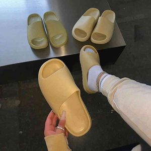 Fashion sexy solid color thick bottom non-slip comfortable outdoor female slippers 2021 summer new fish mouth beach slippers Y0427