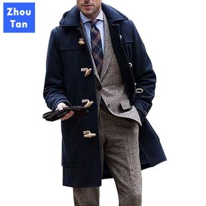 Мужские траншевые пальто мужчины модное пальто осень зимнее бренд мужчина повседневная подсадка дикая пальто жаворот