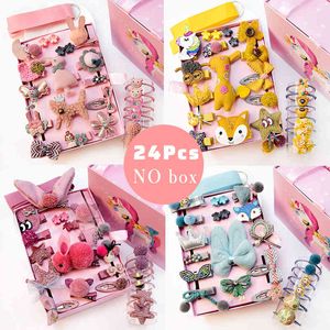 24st 8 st Cartoon Baby Headband Smycken Söt båge Blomma Barn Hårpin Barretes Headwear Girl Hair Clips Tillbehör Partihandel