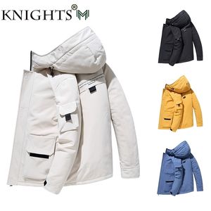 Street Knights Down Coat Thicken Jacket Men Hooded Warm Parka Coat White Duck Down Hight Quality Male Winter Down Coat 211104