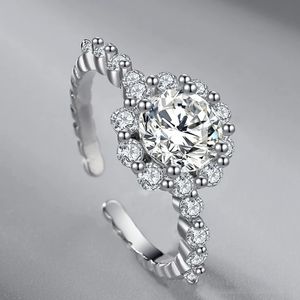 S925 Argento D Colore Moissanite Diamante Matrimonio Fidanzamento Fiore in forte espansione Anello splendido Dolce Exquiste Gioielli Regalo per fidanzata