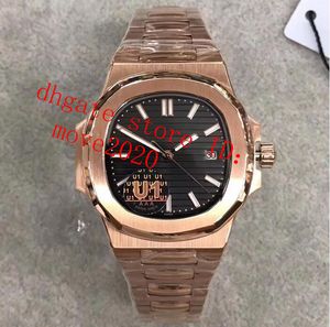 Move2020 U1Factory 40mm Automatyczny ruch Męski Zegarki Wysokiej Grade Man Wristwatches Oval Dial Stal nierdzewna Band przezroczysty tył M9