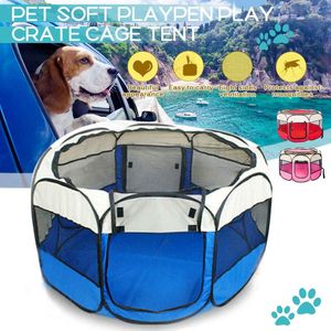 Wholesale dog playpen with door for sale - Group buy Kennels Pens Pet Dog Playpen Tent Crate Room Foldable Puppy Exercise Cat Cage Waterproof Outdoor Two Door Mesh Shade Cover Nest Kennel