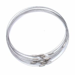 10pcs/lot 46cm silver Color Stainless Steel Necklace Wire Cord For DIY Craft Jewelry Accessoires UF1769