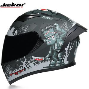 Jiekai 316 Motorradhelm, sicher, Vollgesichts-Doppellinse, Racing, starker Widerstand, Offroad-DOT-zugelassene Visierhelme