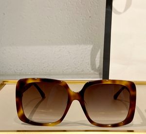 0728 Havana Plastic vierkante zonnebril bruine gradiëntlens mode zonnebril voor dames uv zonnedinten met doos