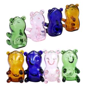 Rauchpfeifen Bär Design Glas Rauchpfeife Niedliche bunte Wasserbong Bohrinsel Bongs287y