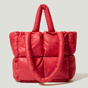 Moda Saco Tote Nylon Fofo Grande Para Mulheres Down Algodão Bolsa Qualidade Shopper Ombro Feminino Inverno Casual Top-Punho S 1130