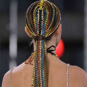 Moda Longa Strass Chavo Corrente Jóias Cristal para Mulheres Acessórios De Cabelo Designer Bonito Boho Bordado Headband Luxury Presente