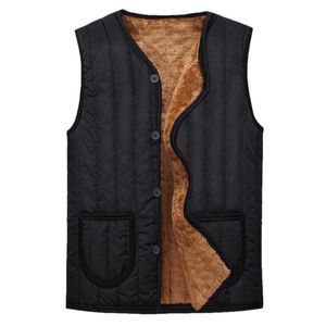 Gilet da uomo addensato in pile caldo gilet senza maniche giacca invernale canottiera vestiti 2021