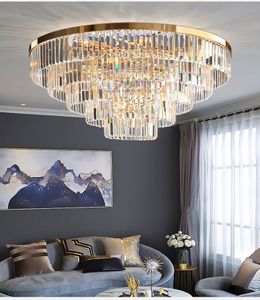 Moderner Wohnzimmer-Kristall-Kronleuchter für Decke, Schlafzimmer, goldfarbener LED-Kristallglanz, große Luxus-Heimdekorationsleuchte