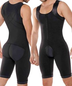 Mäns Shapewear Bodysuit Tummy Control Compression Slimming Full Body Shaper Workout ABS ABSBOMEN Underkläder plus storlek öppen gren