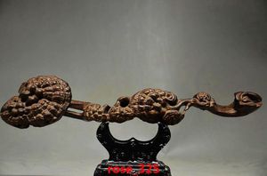 Home Decor COLLECTIBLE CHINESE AGARWOOD HAND CARVED GANODERMA RUYI STATUES