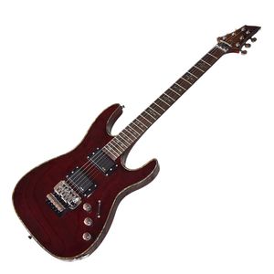 Factory Outlet-6 Struny Wino Czerwona Gitara Elektryczna, 24 progi, Roodewod Fretboard z czarnym wiązaniem