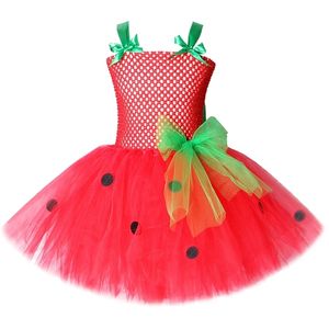 Baby Mädchen Tutu Kleid Erdbeere Prinzessin Kleider für Kinder Mädchen Geburtstag Kostüm Wassermelone Halloween Weihnachten Kostüme Kleinkind 220314