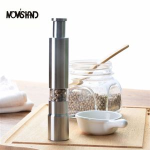 Novelty Home Kitchen Tool Manual Stainless Steel Salt Pepper Mill Spice Sauce Grinder 210712