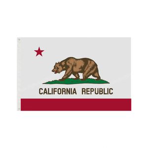 State Of California USA Flagga 90*150cm 3*5ft Custom Banner Metallhål Grommets inomhus och utomhus kan anpassas