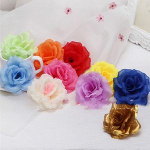 Decorative Flowers & Wreaths 10pcs/lot Artificial Plants Scrapbooking Roses Head 8cm Wedding Flower Wall Vases For Home Decor Fake