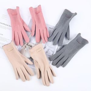 Vijf vingers handschoenen vrouwen winter bewaren warm touchscreen dunne sectie mittens enkele laag plus fluwelen binnen vrouwelijke elegante zachte zacht