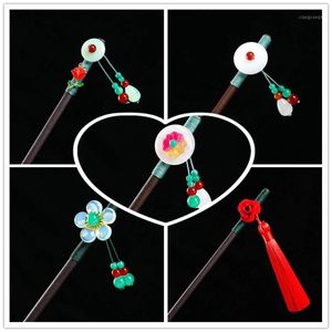 Wholesale barber clips for sale - Group buy Hair Clips Barrettes Wooden Sticks Wand Retro Floral Hairpin Classic Women Elegant Accessories Barber Tools