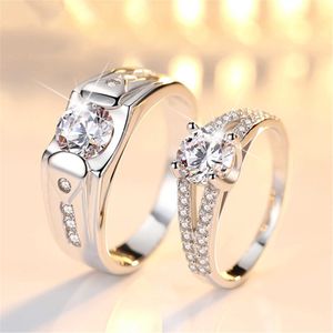 Mens Rings Crystal new men's ring platinum plated with zircon business creativity couple Lady Cluster styles Band