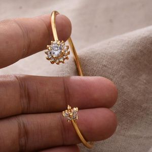 Bangle 24k 1 pcs Dubai Ethiopian cor de ouro zircon punhos punhos para mulheres esposa jóias de casamento pulglesbracelet presentes