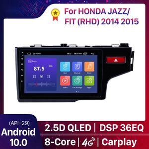 2Din 자동차 DVD 멀티미디어 플레이어 용 Honda Jazz / Fit 2014-2015 (RHD) 지원 스티어링 휠 제어 안드로이드 10.0 DSP QLED GPS