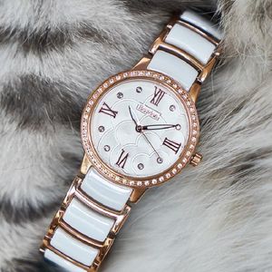 Wristwatches Watches Women Don Fashion Ceramic Diamond Watch 3ATM Waterproof Quartz Wrist Relogio Feminino 6103