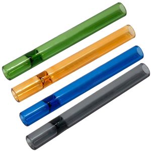 Pipe en verre Filtres à tabac Conseils avec porte-bouche rond plat Petits tubes en verre Pyrex mignons pour papiers à rouler 3,6 pouces de longueur Accessoires pour fumeurs en gros