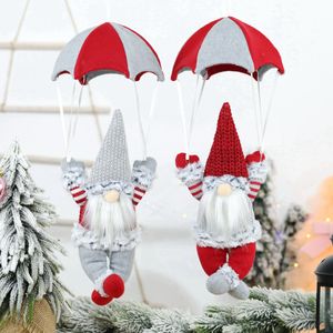 Рождественские украшения плюшевые безликий гном прыжки с парашютом пожилые парашюты рождественские окна висит украшения подарки W-01239
