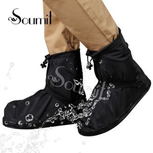 Soumit Rain Shoe 360​​度の防水プロテクター靴のブートカバーのための雨カバーのための雨カバー再利用可能なオーバーショー透明220121