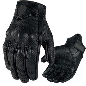 1 Paar schwarze, perforierte, coole Motorradfahrer-Lederhandschuhe, Motorradhandschuhe, Motocross, winddichte Lederhandschuhe, M/L/XL, heiß H1022