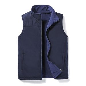 Herrenwesten Polar Fleece doppelseitige Weste Herbst und Winter Outdoor Freizeit Sport ärmellose Weste mittleren Alters ältere Menschen